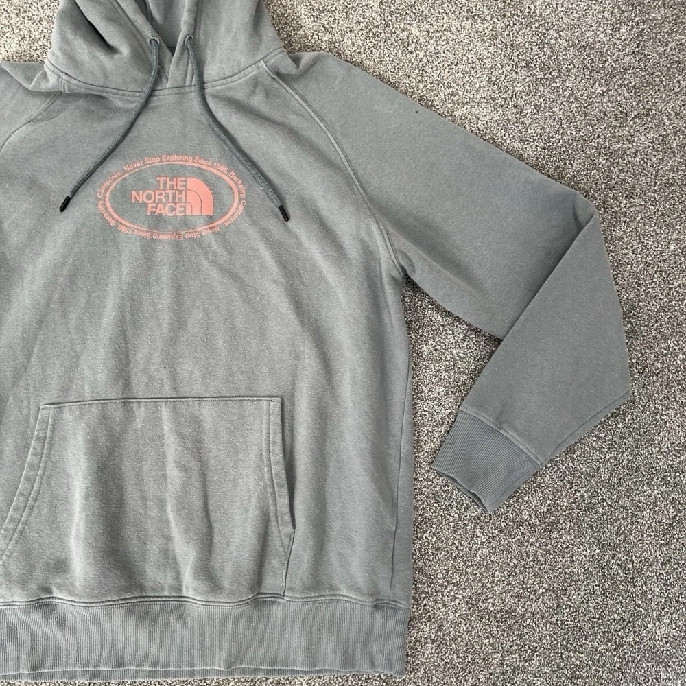 The North Face Hoodie Womens Large Gray Logo Pullover Sweatshirt - Picture 3 of 8